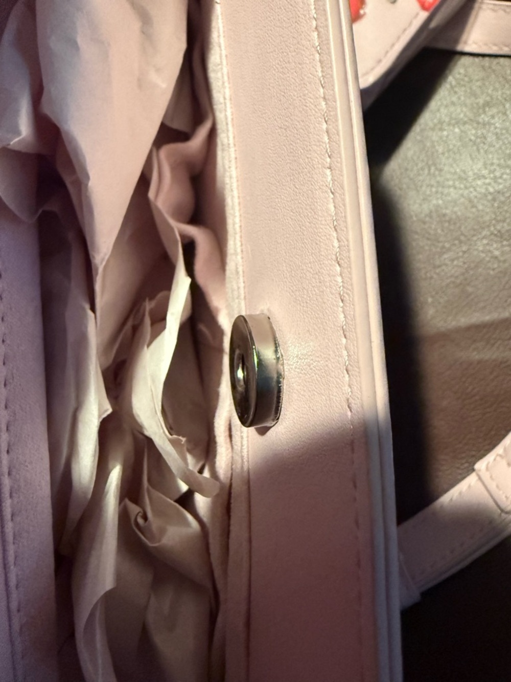 Steve Madden Light Pink Crossbody with Cherry Scarf Detail - Picture 6 of 8